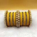 Pooja Bangles Gold Plated Austrian Stone Pearl Bangle Set