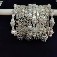 Pooja Bangles Silver Plated Mirror  Bangle Set