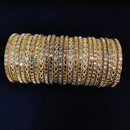 Pooja Bangles Gold Plated Kundan Stone And Mirror Bangles Set