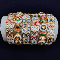 Pooja Bangles Gold Plated Meenakari Bangle Set
