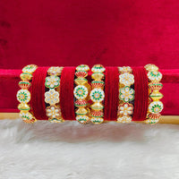 Pooja Bangles Gold Plated Kundan Stone And Velvet Bangles Set
