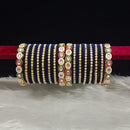 Pooja Bangles Gold Plated Kundan Stone And Meenakari Velvet Bangles Set