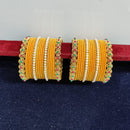 Pooja Bangles Gold Plated Pearls Velvet Bangles Set