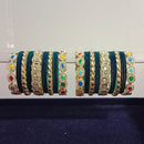 Pooja Bangles Gold Plated Kundan Stone Velvet Bangles Set