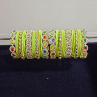 Pooja Bangles Gold Plated Kundan Stone Velvet Bangles Set