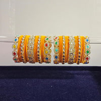 Pooja Bangles Gold Plated Kundan Stone Velvet Bangles Set