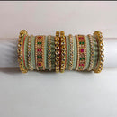 Pooja Bangles Gold Plated Kundan Stone Velvet Bangles Set