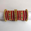 Pooja Bangles Gold Plated Kundan Stone Velvet Bangles Set