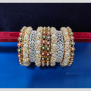 Pooja Bangles  Austrian Stone And  Pearls Bangle  Set