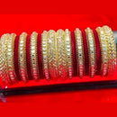 Pooja Bangles Gold Plated Mirror  And Velvet Bangles Set
