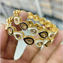 Pooja Bangles Gold Plated Crystal Stone And Meenakari Bangles Set