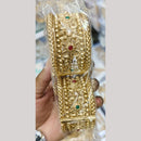 Pooja Bangles Gold Plated Pota Stone Openable Bangles Set