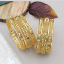 Pooja Bangles Gold Plated Pota Stone Bangles Set