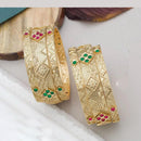 Pooja Bangles Gold Plated Pota Stone Bangles Set