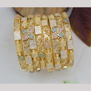 Pooja Bangles Gold Plated Pota Stone And Meenakari Bangles Set