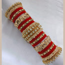 Pooja Bangles Gold Plated Kundan Stone And Pearls Bridal Chura Bangle Set