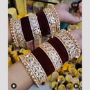 Pooja Bangles Gold Plated Mirror And Velvet Bangles Set
