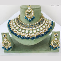 Pooja Bangles Gold Plated Kundan Stone And Beads Choker Necklace Set