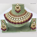 Pooja Bangles Gold Plated Kundan Stone And Beads Choker Necklace Set