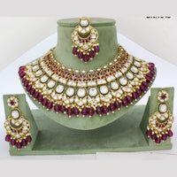 Pooja Bangles Gold Plated Kundan Stone And Beads Choker Necklace Set