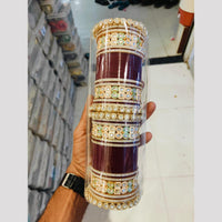 Pooja Bangles Gold Plated Kundan Stone Acrylic Bangles Set