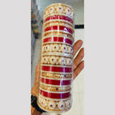 Pooja Bangles Gold Plated Kundan Stone Acrylic Bangles Set