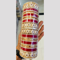 Pooja Bangles Gold Plated Kundan Stone Acrylic Bangles Set