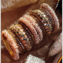 Pooja Bangles Gold Plated Mirror And Pearls Bangles Set
