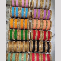 Pooja Bangles Gold Plated Metal And Pearls Bangles Set