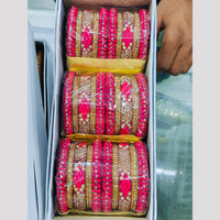 Pooja Bangles Gold Plated Austrian Stone Bangles Set