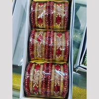 Pooja Bangles Gold Plated Austrian Stone Bangles Set