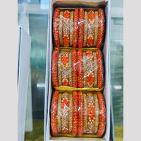 Pooja Bangles Gold Plated Austrian Stone Bangles Set
