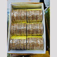 Pooja Bangles Gold Plated Mirror Bangles Set