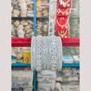 Pooja Bangles Silver Plated Austrian Stone And Pearl Bangles Set
