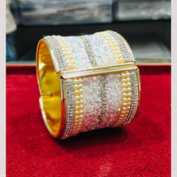 Pooja Bangles Gold Plated Pearl Openable Bangle