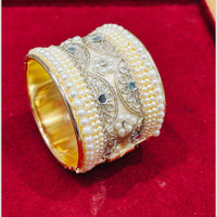 Pooja Bangles Gold Plated Pearl Openable Bangle