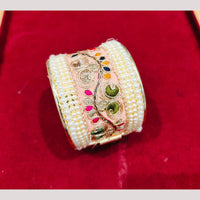 Pooja Bangles Gold Plated Pearl Openable Bangle