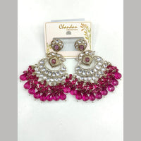 Pooja Bangles Gold Plated Kundan Stone And Pearl Dangler Earrings