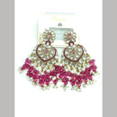 Pooja Bangles Gold Plated Kundan Stone And Pearl Dangler Earrings