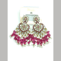 Pooja Bangles Gold Plated Kundan Stone And Pearl Dangler Earrings