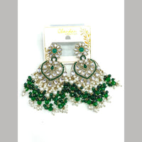 Pooja Bangles Gold Plated Kundan Stone And Pearl Dangler Earrings