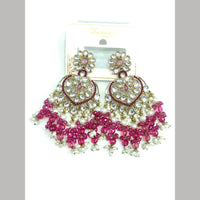 Pooja Bangles Gold Plated Kundan Stone And Pearl Dangler Earrings