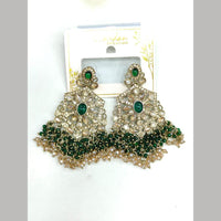 Pooja Bangles Gold Plated Kundan Stone And Pearl Dangler Earrings