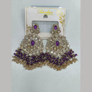 Pooja Bangles Gold Plated Kundan Stone And Pearl Dangler Earrings