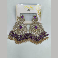 Pooja Bangles Gold Plated Kundan Stone And Pearl Dangler Earrings