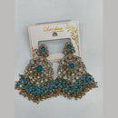 Pooja Bangles Gold Plated Kundan Stone And Pearl Dangler Earrings