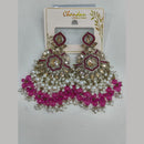 Pooja Bangles Gold Plated Kundan Stone And Pearl Dangler Earrings