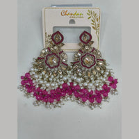 Pooja Bangles Gold Plated Kundan Stone And Pearl Dangler Earrings