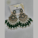 Pooja Bangles Gold Plated Kundan Stone And Pearl Dangler Earrings