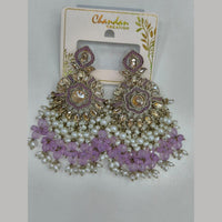 Pooja Bangles Gold Plated Kundan Stone And Pearl Dangler Earrings